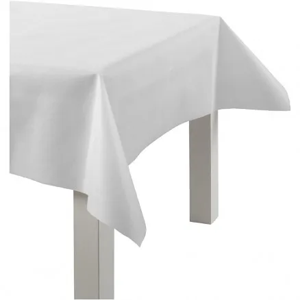 Tischdecke aus Imitationsstoff, weiß, B: 125 cm, 70 g, 10 m / 1 Rolle.