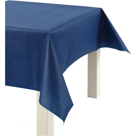 Tischdecke aus Imitationsstoff, dunkelblau, B: 125 cm, 70 g, 10 m / 1 Rolle.
