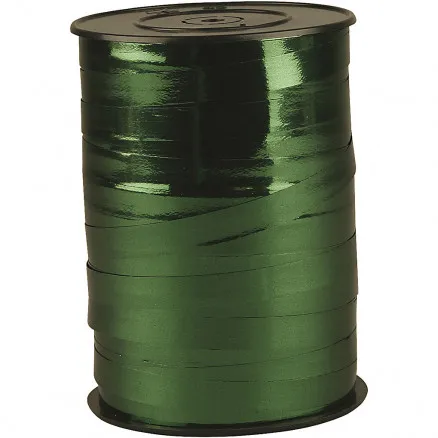 Geschenkband, metallgrün, B: 10 mm, glänzend, 250 m/ 1 Rolle.
