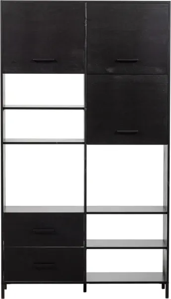 Aiko, Highboard, schwarz, H194x35x110 cm, Kiefer