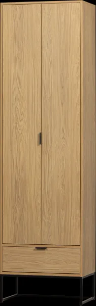 Silas, Hochschrank, natur, H210x36x60 cm, Eichenholz