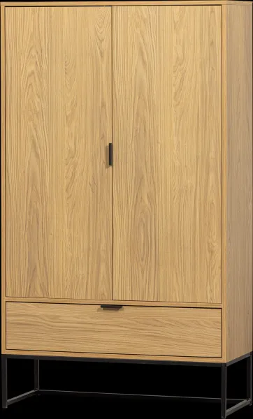 Silas, Hochschrank, natur, H149x36x85 cm, Eiche